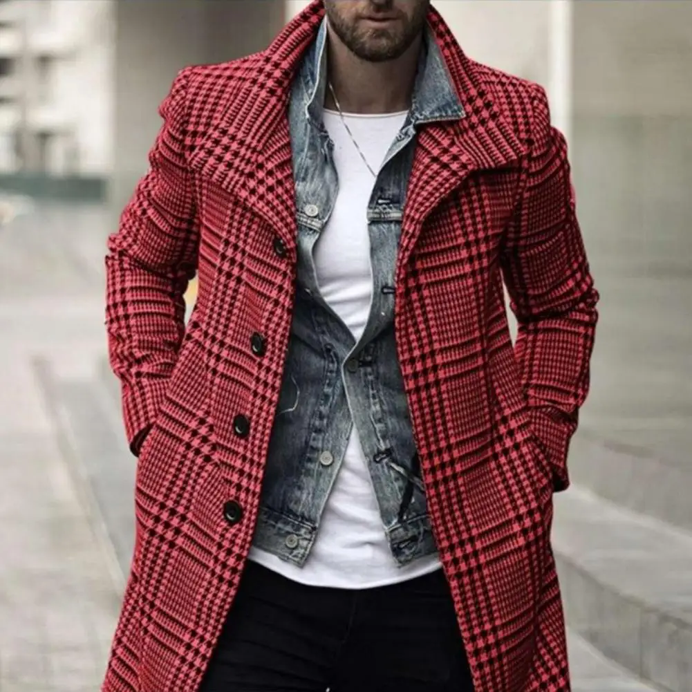 Men Windbreaker Long Sleeves Washable Windproof Checkered Lapel Trench Coat Overcoat Men Overcoat for Shopping
Men Windbreaker Long Sleeves Washable Windproof Checkered Lapel Trench Coat Overcoat Men Overcoat for Shopping