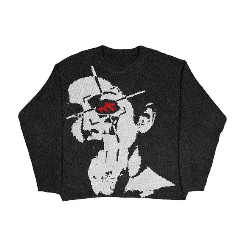 Aesthetic Harajuku Goth Black Skull Pattern Long Sleeve Oversize Men Sweater Knitting Oversize Women Pullover Hip Hop Streetwear
Aesthetic Harajuku Goth Black Skull Pattern Long Sleeve Oversize Men Sweater Knitting Oversize Women Pullover Hip Hop Streetwear