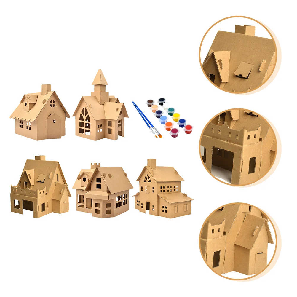 

5 Sets DIY Houses Novel Safe Nice Good Xmas House Biscuit House for Kids DIY