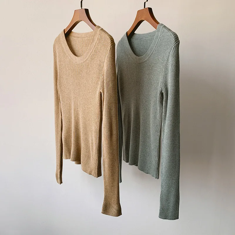 High-end Women's Clothing Wholesale Autumn and Winter New Cashmere Ribbed U-neck Sweater Elastic Slim Bottom
High-end Women's Clothing Wholesale Autumn and Winter New Cashmere Ribbed U-neck Sweater Elastic Slim Bottom