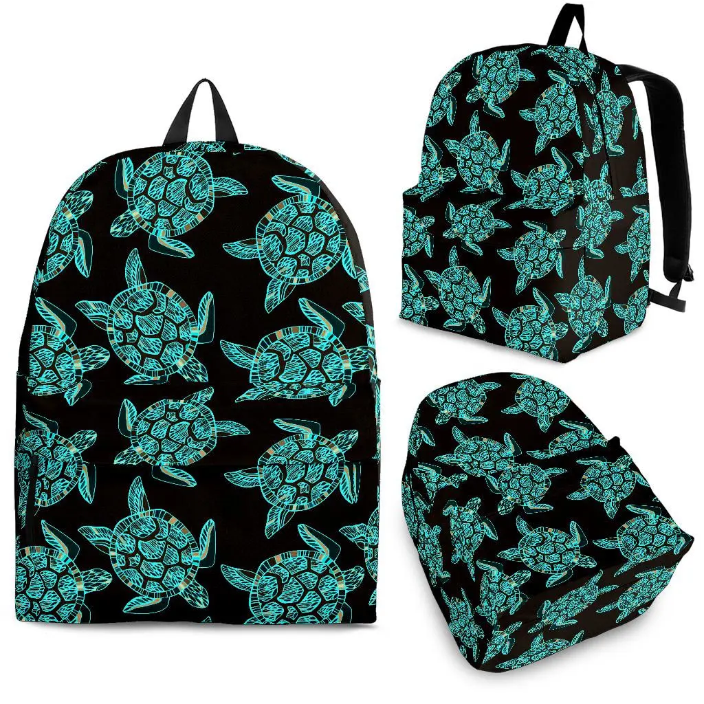 

YIKELUO Green Turtle Durable Brand Backpack College Student Laptop Bag Student Back To School Gift Pack Textbook Knapsack
