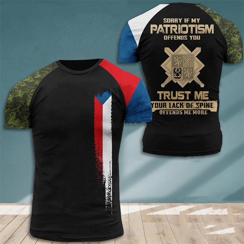 Czech Army T Shirt for Men Veteran Camouflage T-Shirt Tops 3D CZECH National Flag Print Tshirt Soldiers Forest Camo Tactical Tee
Czech Army T Shirt for Men Veteran Camouflage T-Shirt Tops 3D CZECH National Flag Print Tshirt Soldiers Forest Camo Tactical Tee