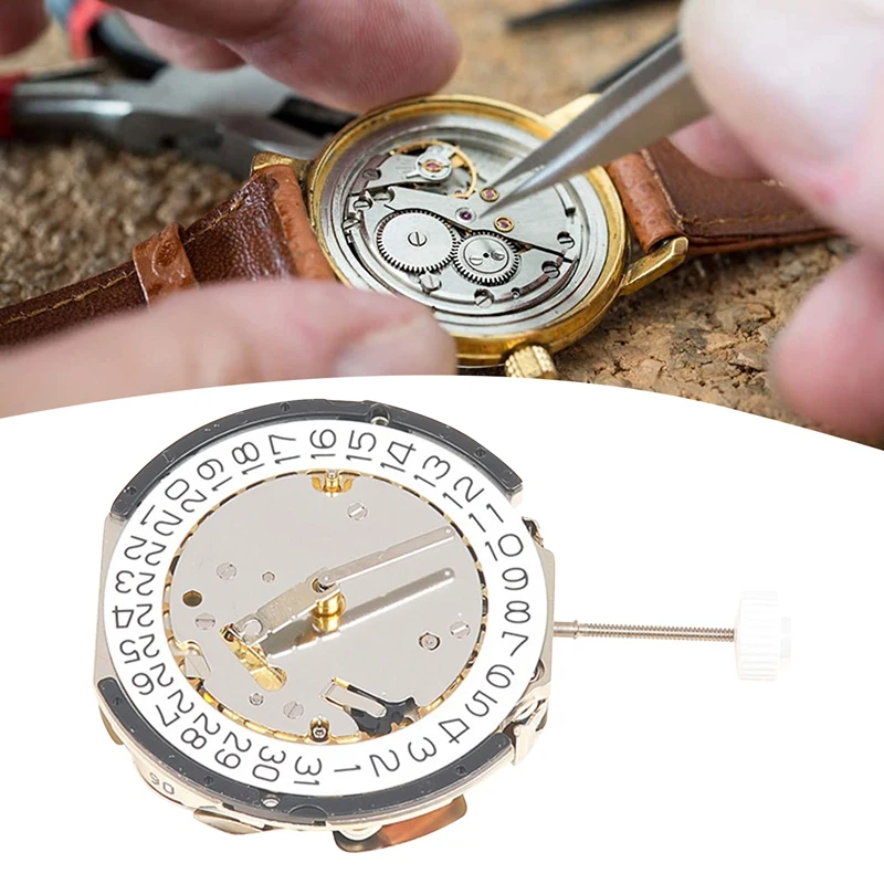 

3520D Quartz Watch Movement Replacement Movement White Machine 6.12 Small Second Multi-Kinetic 3520.D Watch Movement For RONDA