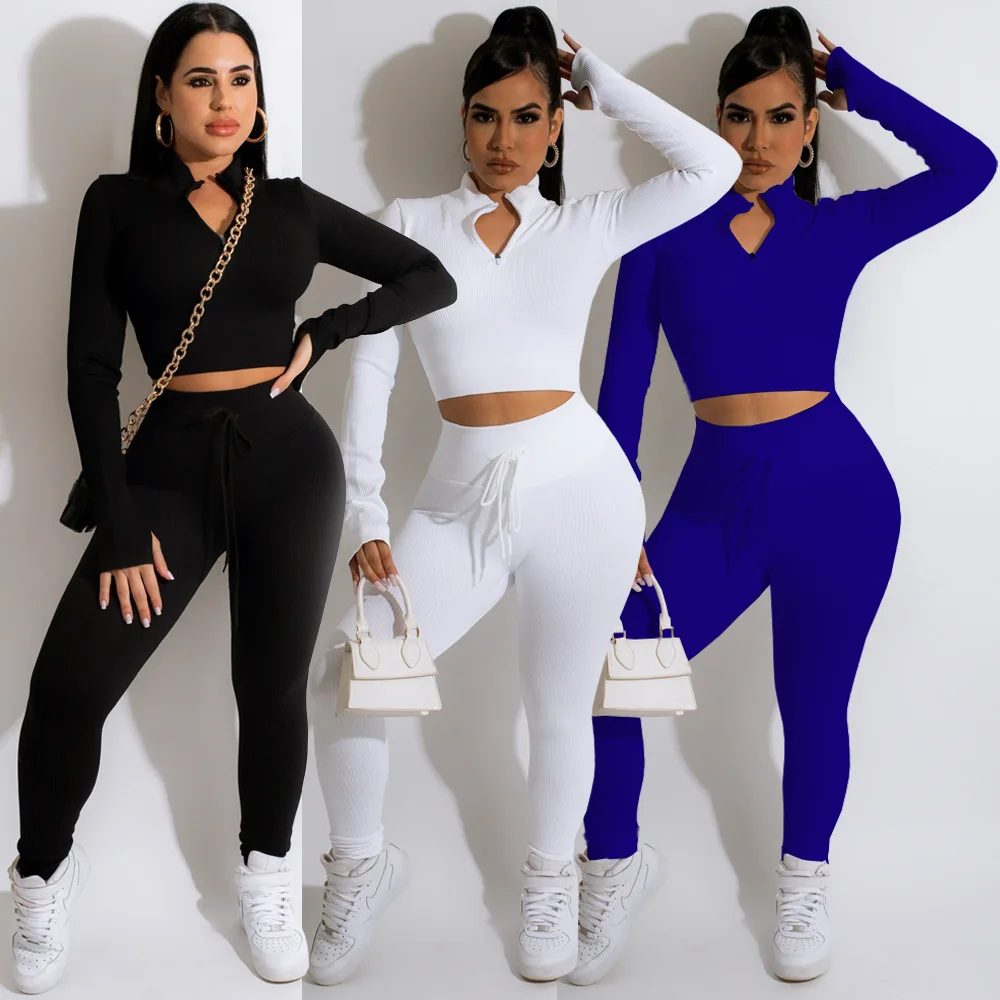 Tracksuit Two Piece Sets Women Outfits Fall Clothes Solid Long Sleeve Zipper Tops Slim Drawstring Pants Matching Sets Streetwear
Tracksuit Two Piece Sets Women Outfits Fall Clothes Solid Long Sleeve Zipper Tops Slim Drawstring Pants Matching Sets Streetwear