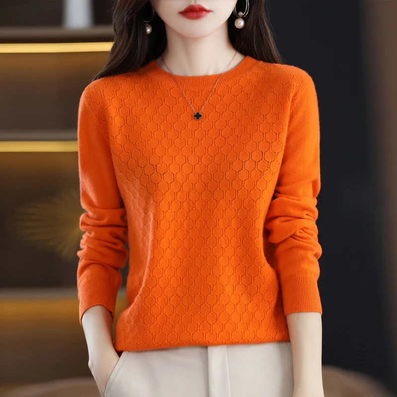 Autumn and Winter Pure Wool Sweater Women's O-Neck Was Thin Long Sleeves Loose Pullover Knitted Sweater Soft Cashmere Sweater
Autumn and Winter Pure Wool Sweater Women's O-Neck Was Thin Long Sleeves Loose Pullover Knitted Sweater Soft Cashmere Sweater