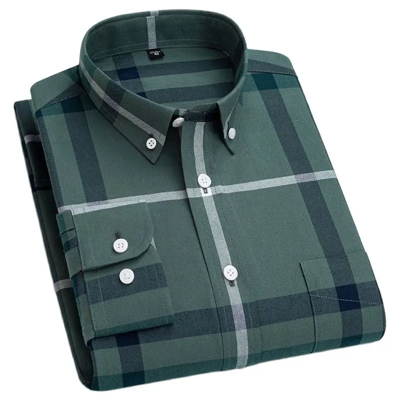 100% Cotton Oxford Men Shirt 2022 Brand New Green Plaid Breathable Regular Fit Shirt Business Casual Button Down Formal Shirt
100% Cotton Oxford Men Shirt 2022 Brand New Green Plaid Breathable Regular Fit Shirt Business Casual Button Down Formal Shirt