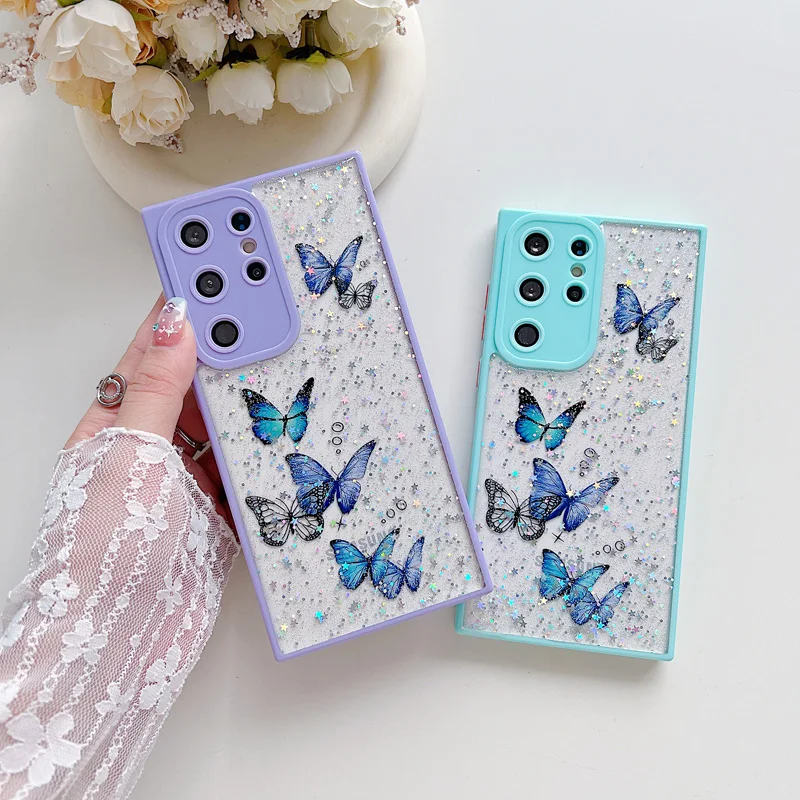 Glitter Butterfly Star Powder Transparent Case For Samsung S23 ULTRA S22 Plus S21 FE A14 A54 A23 A51 Soft Shockproof Cover
Glitter Butterfly Star Powder Transparent Case For Samsung S23 ULTRA S22 Plus S21 FE A14 A54 A23 A51 Soft Shockproof Cover