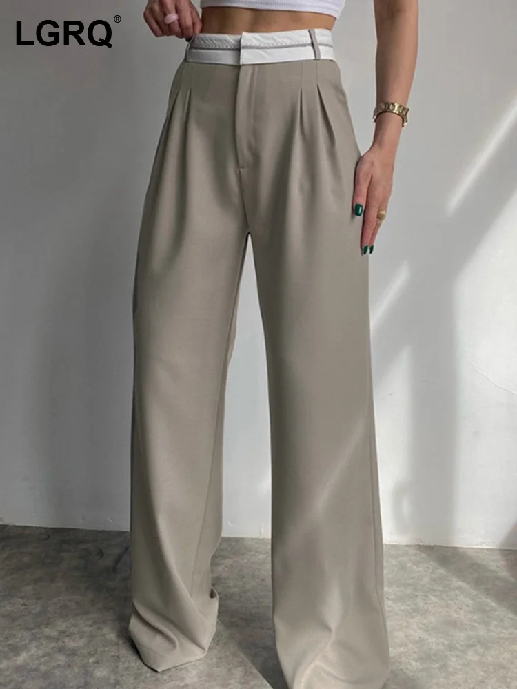 LGRQ 2023 Spring Fashion Women's Suit Pants New Solid Loose High Waist Patchwork Pockets Straight Trousers Female Tide 19J1990
LGRQ 2023 Spring Fashion Women's Suit Pants New Solid Loose High Waist Patchwork Pockets Straight Trousers Female Tide 19J1990