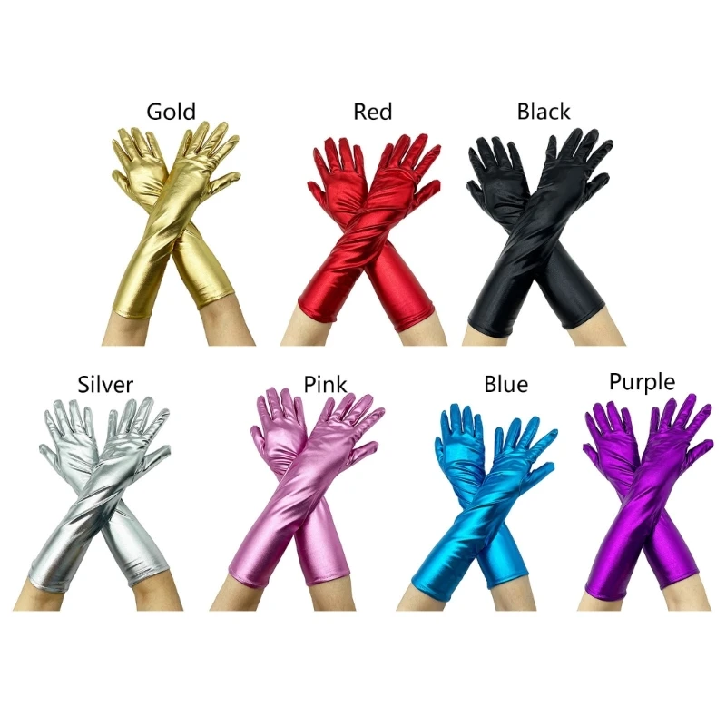 

Nightclub Metallic Gloves for Christmas Theme Party for Women and Girls