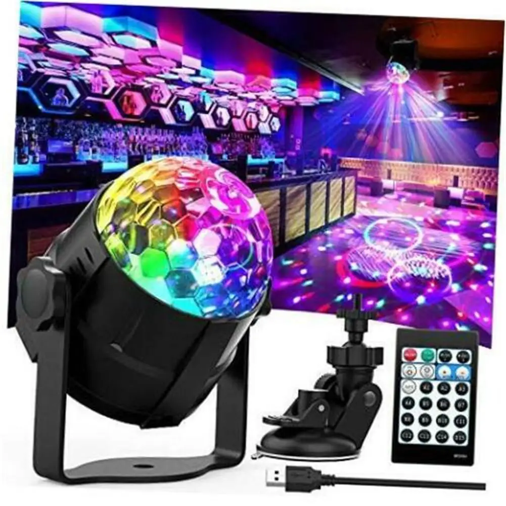 

RGB Led Stage Lights Sound Activated Rotating Flashing Projector Strobe Lamp Disco Ball DJ Party Light Home Wedding Christmas
