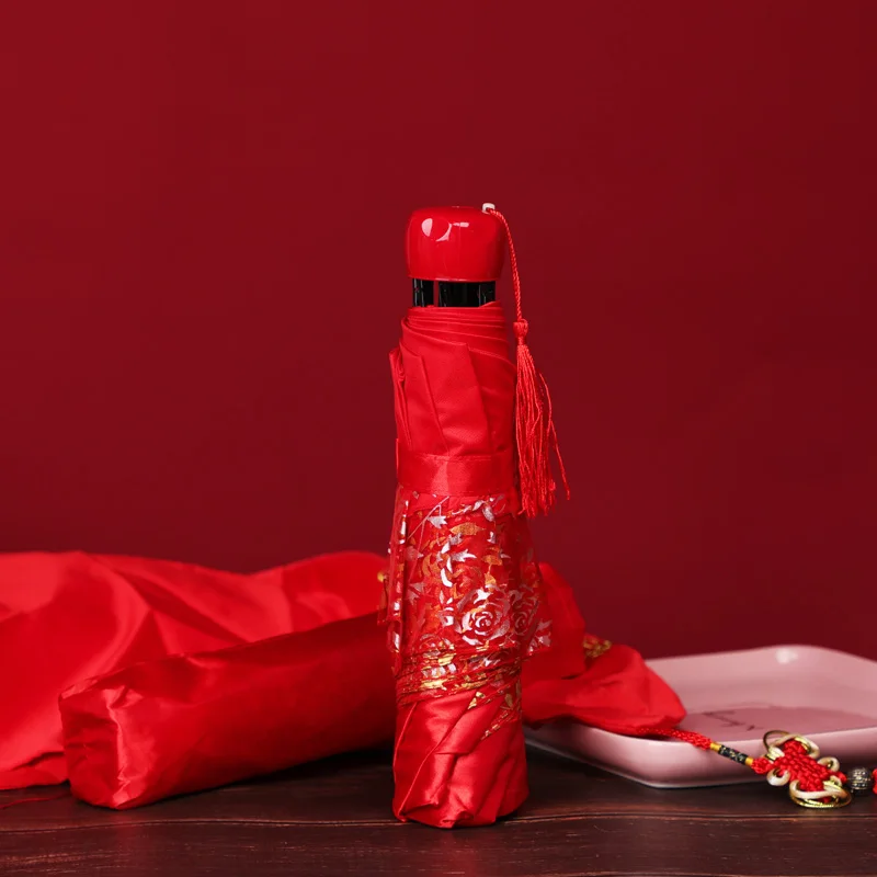 Bride Umbrella Folding Big Red Wedding Umbrella Sunny and Rainy Dual-Use Chinese Wedding out Triple Folding Umbrella
Bride Umbrella Folding Big Red Wedding Umbrella Sunny and Rainy Dual-Use Chinese Wedding out Triple Folding Umbrella