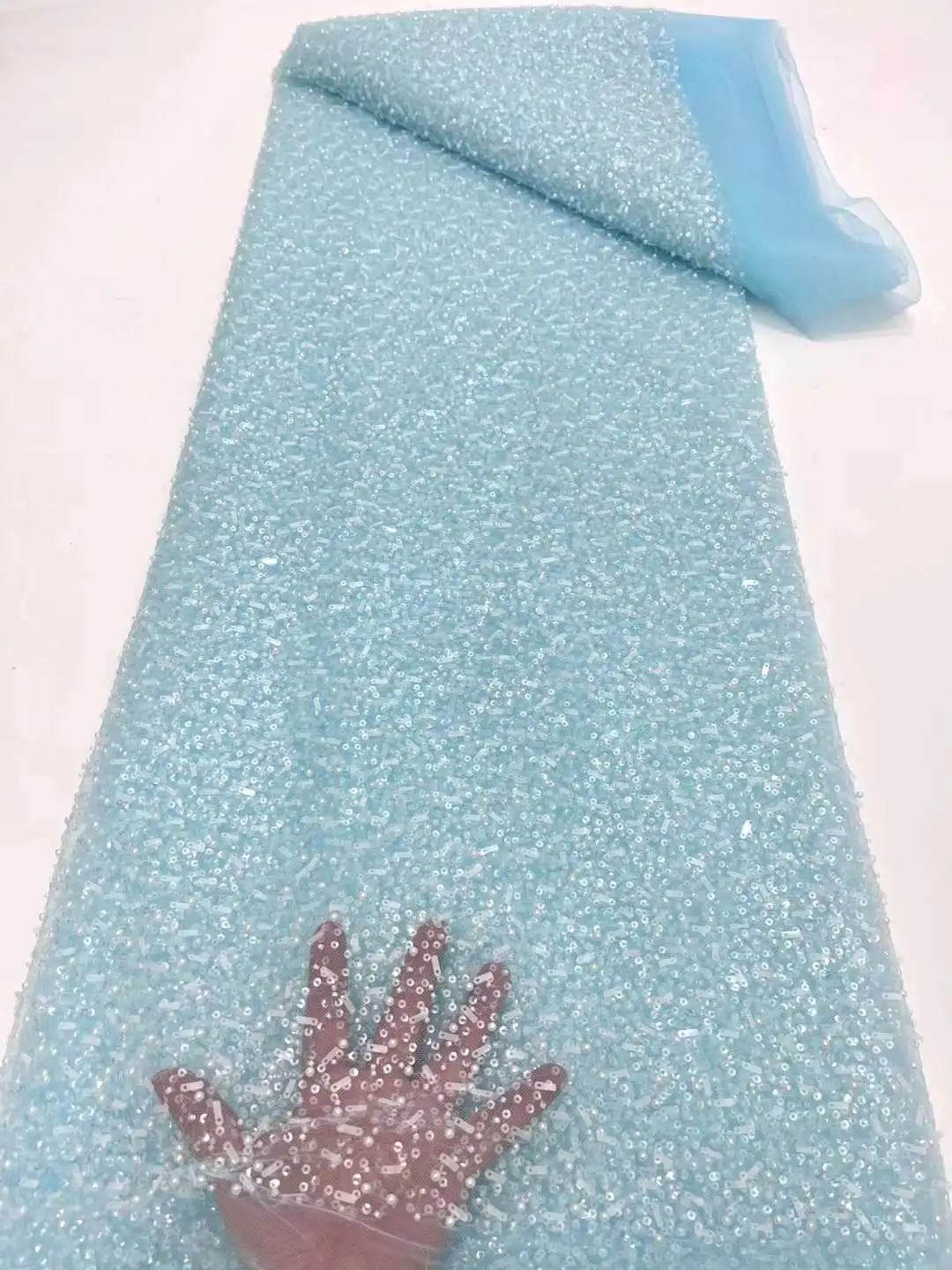 Африканская Тяжелая бисерная кружевная ткань 2023, высококачественные нигерийские бусины с блестками, французская Тюлевая кружевная ткань, материал для свадьбы 
Африканская Тяжелая бисерная кружевная ткань 2023, высококачественные нигерийские бусины с блестками, французская Тюлевая кружевная ткань, материал для свадьбы