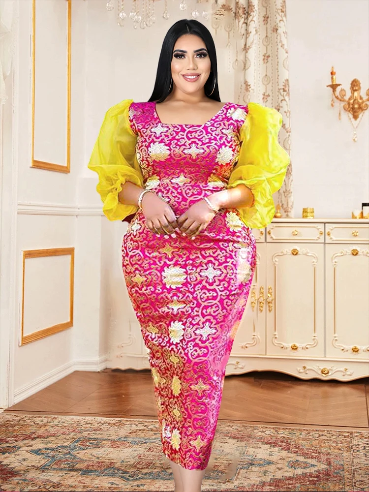 Pink Printed Dress Plus Size 4XL Lantern Sleeve O Neck Sexy Bodycon Slim Fit Gowns Outfits for Ladies Evening Birthday Party New
Pink Printed Dress Plus Size 4XL Lantern Sleeve O Neck Sexy Bodycon Slim Fit Gowns Outfits for Ladies Evening Birthday Party New