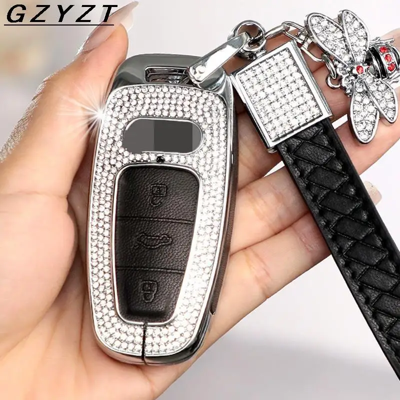 Alloy+Diamond + leather Car Key FOB Case Cover For Audi A6 C8 A7 A8 Q8 2018 2019 2020 2021 Car Styling Car Accessories
Alloy+Diamond + leather Car Key FOB Case Cover For Audi A6 C8 A7 A8 Q8 2018 2019 2020 2021 Car Styling Car Accessories