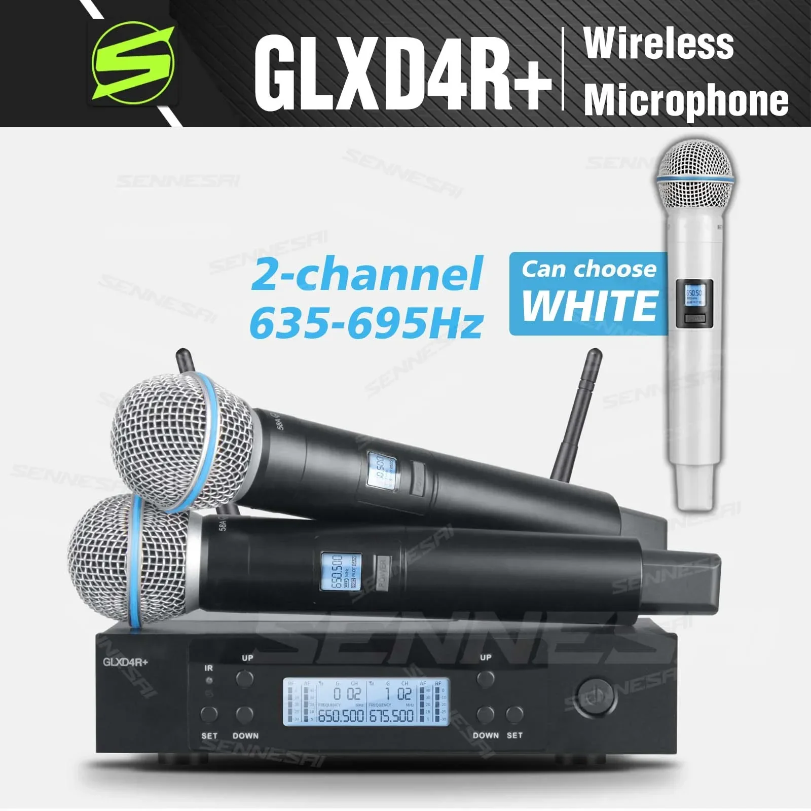 Высокое качество! Профессиональный Двухканальный беспроводной микрофон GLXD4R +