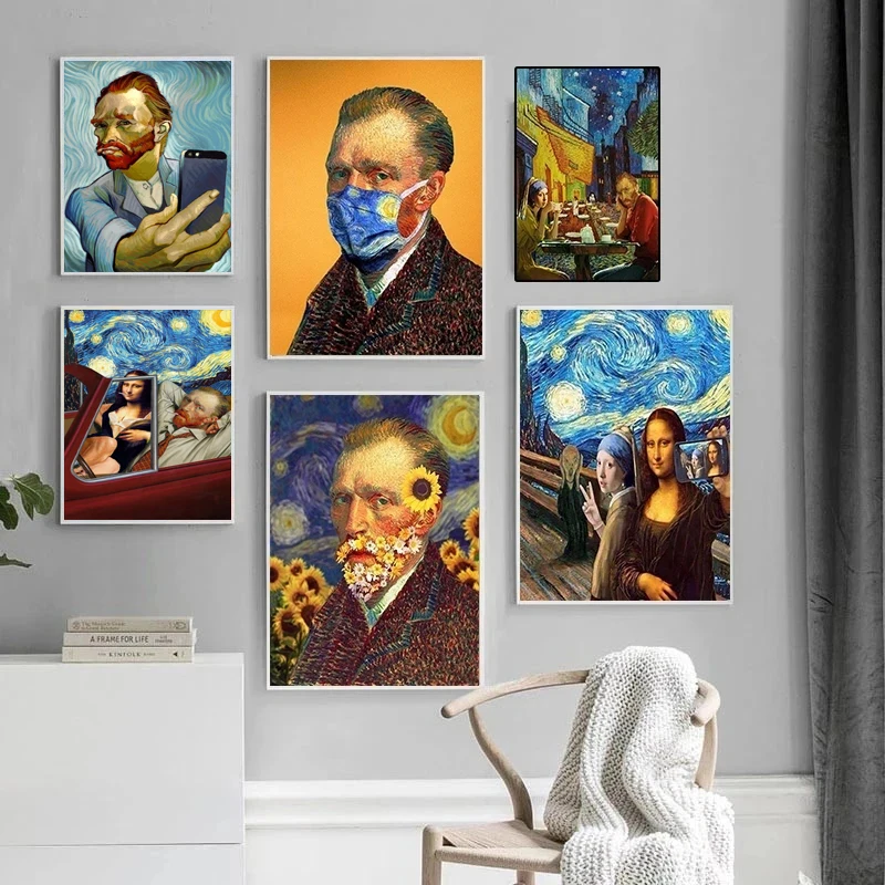 Funny Art Canvas Art Paintings Van Gogh Mona Lisa Poster and Print Abstract Wall Art Picture for Living Room Home Decoration
Funny Art Canvas Art Paintings Van Gogh Mona Lisa Poster and Print Abstract Wall Art Picture for Living Room Home Decoration
