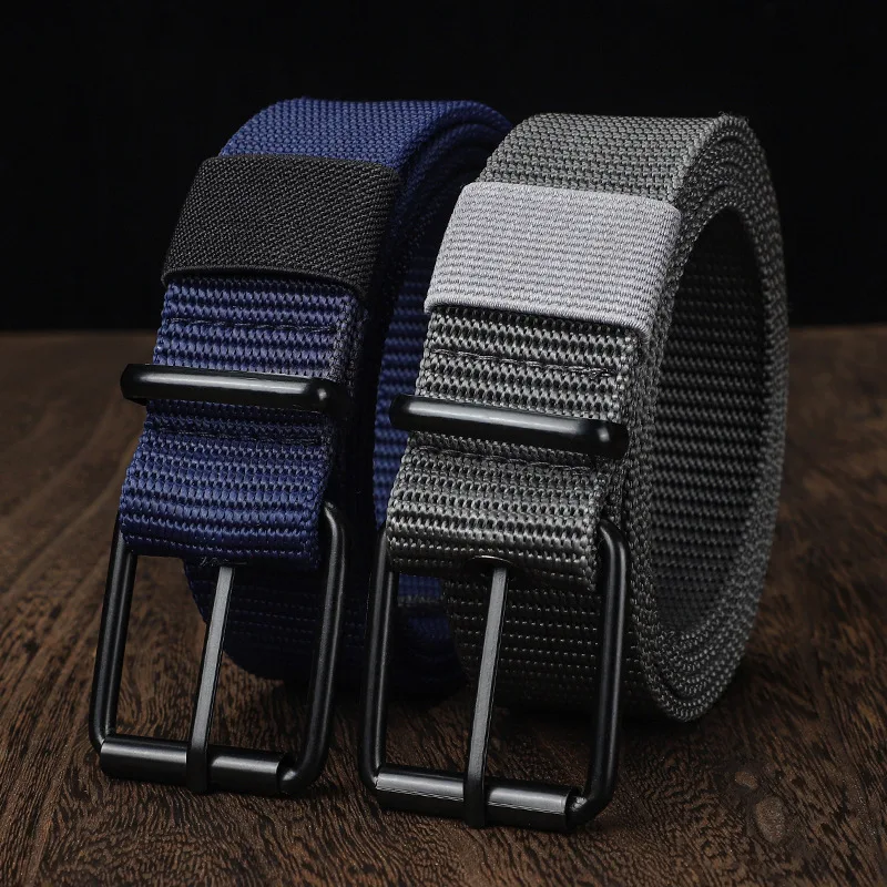 

Men's Alloy Pin Buckle Belt Women High Quality Student Youth Nylon Canvas Waist Strap Belt for Jeans Luxury Designer Cummerbunds