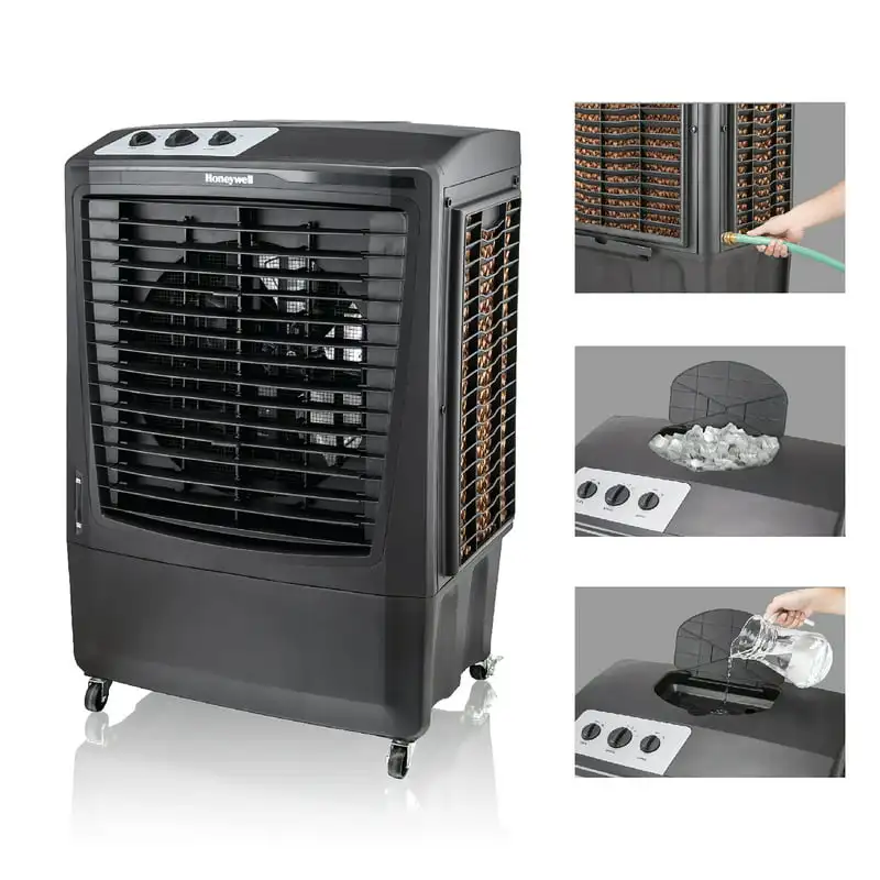 CFM Outdoor Portable Evaporative Cooler & Fan with 36-Ft. Air Throw for Large Outdoor Spaces, Black
CFM Outdoor Portable Evaporative Cooler & Fan with 36-Ft. Air Throw for Large Outdoor Spaces, Black