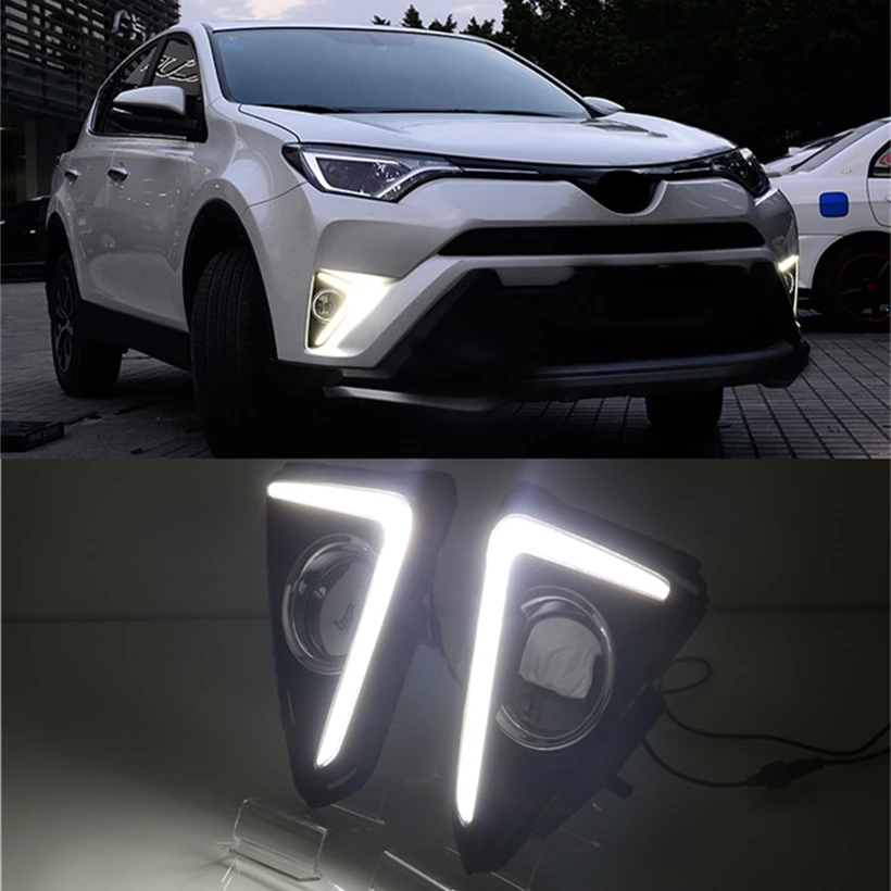 For Toyota RAV4 2015 2016 2017 2018 Yellow Turning Singal Waterproof 12V Car DRL LED Daytime Running Light With Fog Lamp Hole
For Toyota RAV4 2015 2016 2017 2018 Yellow Turning Singal Waterproof 12V Car DRL LED Daytime Running Light With Fog Lamp Hole