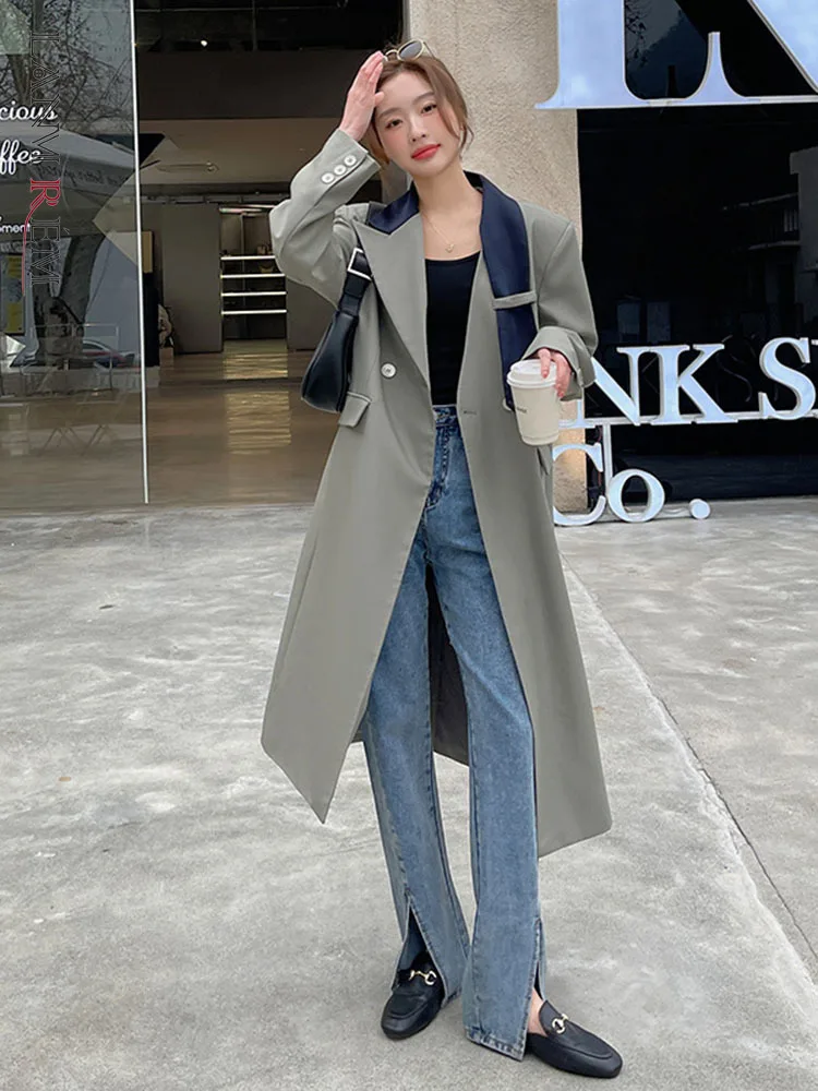 LANMREM Women Trench Color Block Lapel Double Breasted Medium Length Windbreaker Female Fashion Coat 2023 Spring New 2R3591
LANMREM Women Trench Color Block Lapel Double Breasted Medium Length Windbreaker Female Fashion Coat 2023 Spring New 2R3591