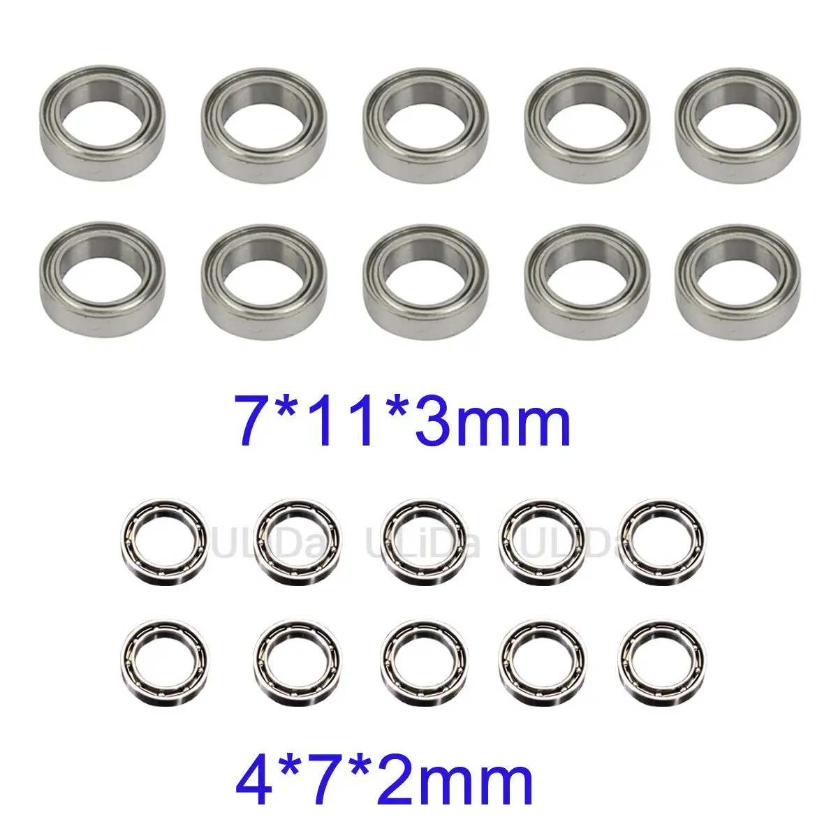 10Pcs Bearing 4x7x2 Steering/Front/Rear Drive Shaft/ 7x11x3 Differential/Central T.Shaft for 144001 144002 124017 124019 Rc Car
10Pcs Bearing 4x7x2 Steering/Front/Rear Drive Shaft/ 7x11x3 Differential/Central T.Shaft for 144001 144002 124017 124019 Rc Car