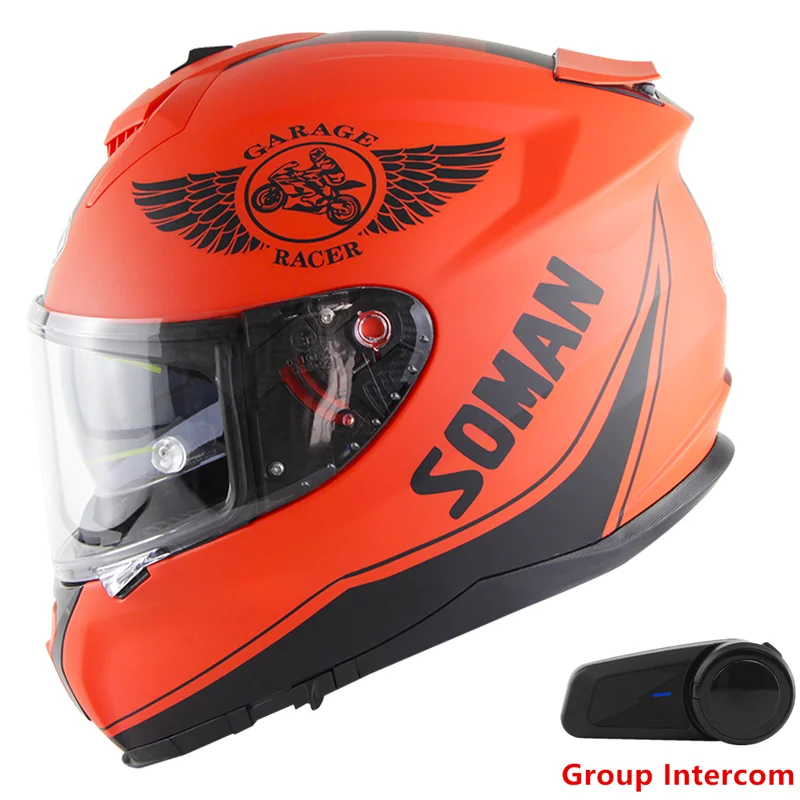 Motorcycle Helmet with Group Intercom Headset Microphone Earphone Radio Compatible for Men Riding Casco Moto Safety DOT Approved
Motorcycle Helmet with Group Intercom Headset Microphone Earphone Radio Compatible for Men Riding Casco Moto Safety DOT Approved