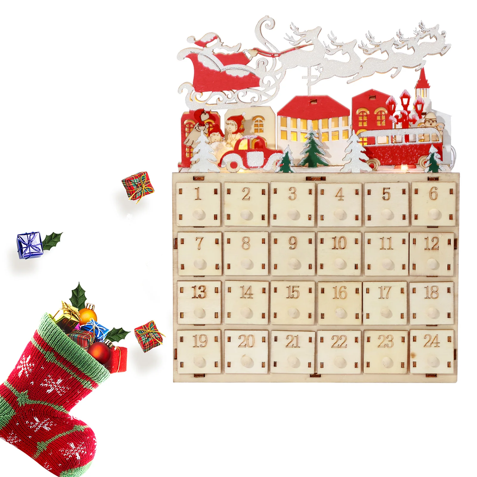 Wooden Christmas Advent Calendar Shooting Star Holiday Decoration With Drawers Christmas Countdown Reindeer Decoration
Wooden Christmas Advent Calendar Shooting Star Holiday Decoration With Drawers Christmas Countdown Reindeer Decoration