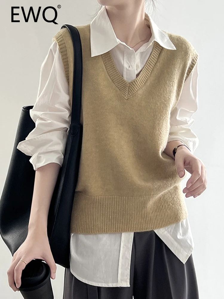 EWQ Solid Simplicity Knitting Vest For Women V Neck Sleeveless Pullover Office Ladys Female Tops 2023 Autumn New 26D5195
EWQ Solid Simplicity Knitting Vest For Women V Neck Sleeveless Pullover Office Ladys Female Tops 2023 Autumn New 26D5195
