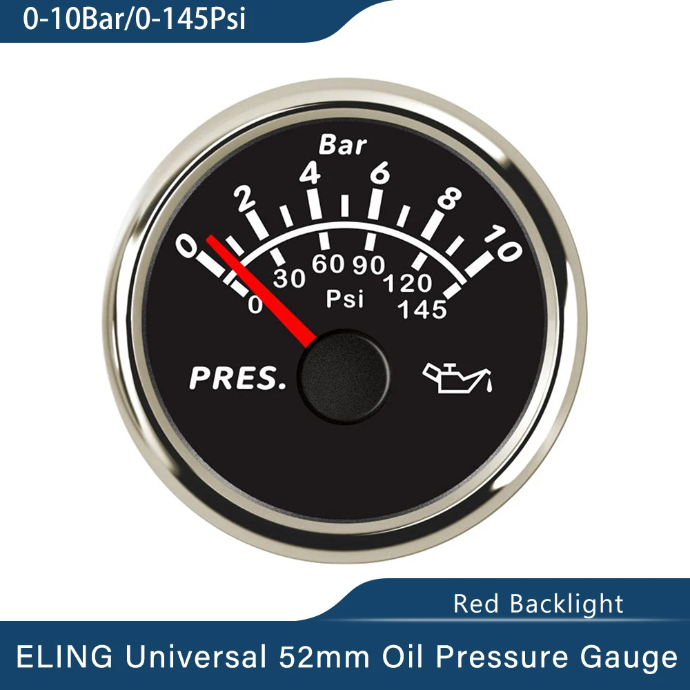 Waterproof 52mm Oil Pressure Gauge Meter 0-5 Bar 0-75 Psi 0-10 Bar 0-145 Psi with Red Backlight 9-32V for Car Truck Boat Yacht
Waterproof 52mm Oil Pressure Gauge Meter 0-5 Bar 0-75 Psi 0-10 Bar 0-145 Psi with Red Backlight 9-32V for Car Truck Boat Yacht