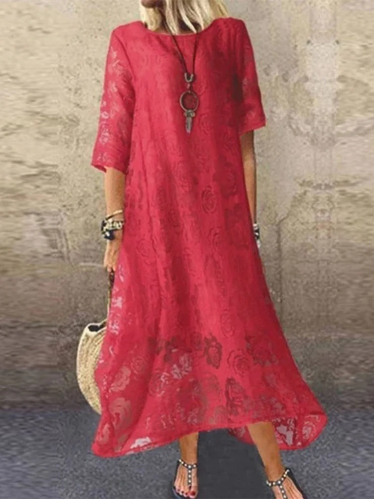 Korean Fashion Summer New In Dresses for Women 2023 LOOSE O-Neck Lace Long Dresses Elegant Party Dress Streetwear Casual Robe
Korean Fashion Summer New In Dresses for Women 2023 LOOSE O-Neck Lace Long Dresses Elegant Party Dress Streetwear Casual Robe
