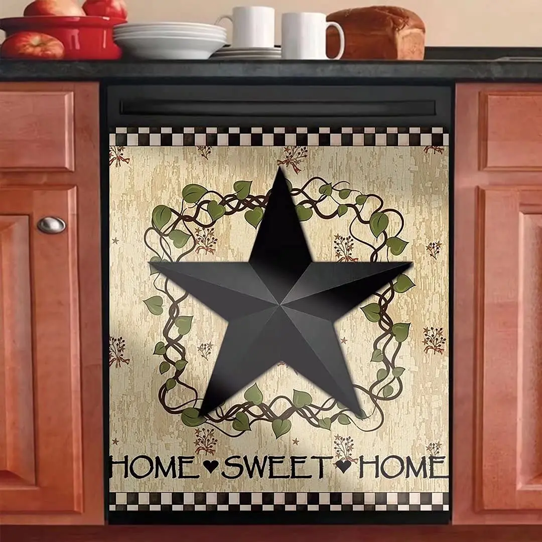 Black Prim Barn Star and Wreath Dishwasher Cover Decorative Magnet Dishwasher Covers for The Front Dishwasher Door Magnet Cover
Black Prim Barn Star and Wreath Dishwasher Cover Decorative Magnet Dishwasher Covers for The Front Dishwasher Door Magnet Cover