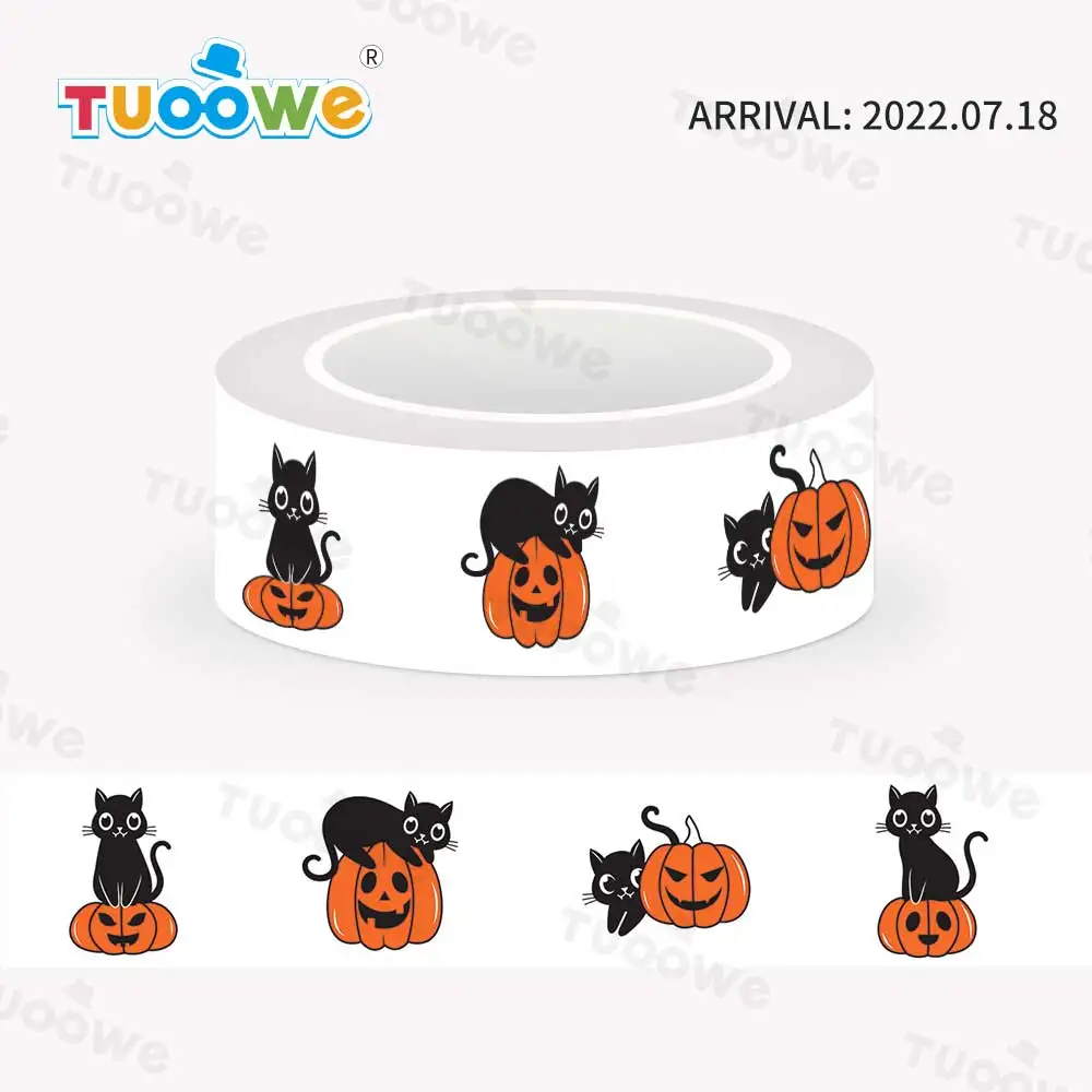 2022 NEW 1PC 15mm*10m Halloween Cute Pumpkin Cats Decorative Bone Washi Tape Scrapbooking Masking Tape School Office Supply
2022 NEW 1PC 15mm*10m Halloween Cute Pumpkin Cats Decorative Bone Washi Tape Scrapbooking Masking Tape School Office Supply