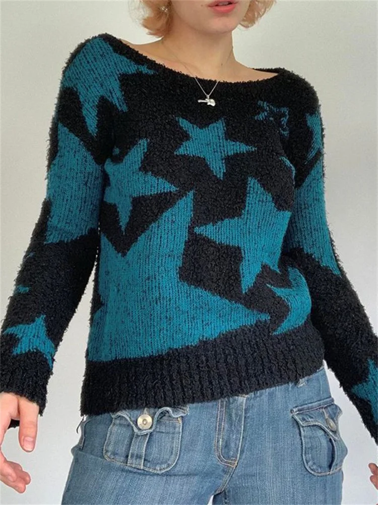 Thorn Tree Y2K Vintage Knitted Long Sleeve Sweaters Kawaii Fairycore Star Pattern Tops 2022 Women Slim Harajuku Jumpers Pullover
Thorn Tree Y2K Vintage Knitted Long Sleeve Sweaters Kawaii Fairycore Star Pattern Tops 2022 Women Slim Harajuku Jumpers Pullover