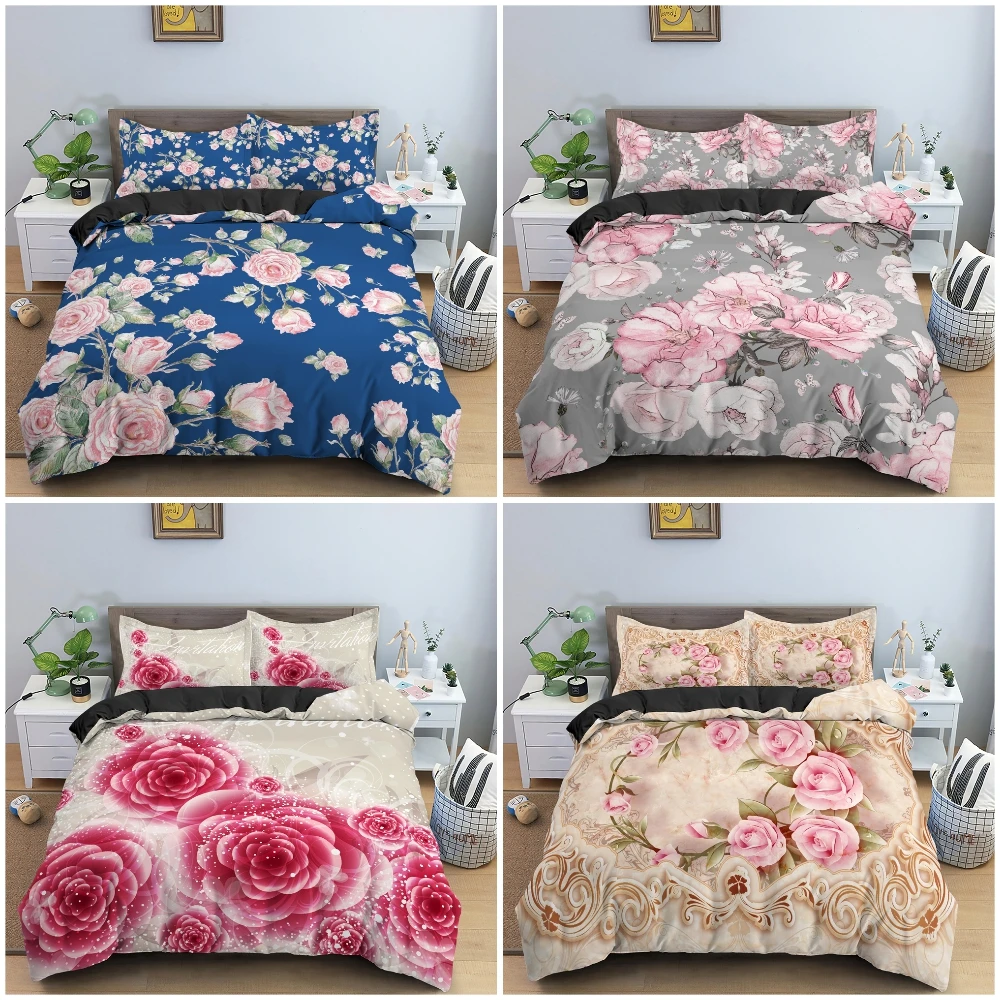 Beautiful Flowers Pattern Bedding Set Soft Luxury Duvet Cover Set Single King Queen Size Quilt Cover With Pillowcase Home Decor
Beautiful Flowers Pattern Bedding Set Soft Luxury Duvet Cover Set Single King Queen Size Quilt Cover With Pillowcase Home Decor