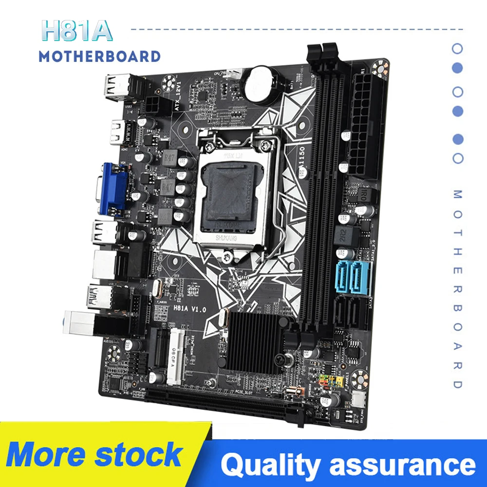 Материнская плата H81A стандарта LGA1150 для ПК, основная плата с поддержкой SATA3.0 NVME M.2 4K HD VGA + HDMI Max DDR3 16 ГБ
Материнская плата H81A стандарта LGA1150 для ПК, основная плата с поддержкой SATA3.0 NVME M.2 4K HD VGA + HDMI Max DDR3 16 ГБ