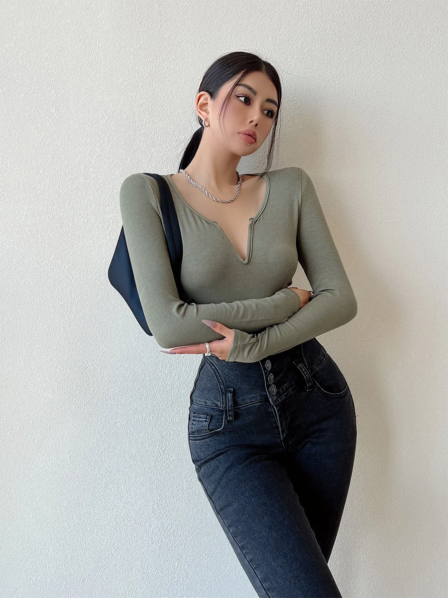 Street WOMEGAGA Fashion Style Deep V-Neck Hot Girl Sexy Bodysuits Spring Solid Color Thin Long Sleeve Thin Women's Wear W97R
Street WOMEGAGA Fashion Style Deep V-Neck Hot Girl Sexy Bodysuits Spring Solid Color Thin Long Sleeve Thin Women's Wear W97R