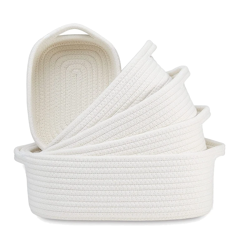 5-Piece Rectangle Storage Basket Set Cotton Rope Woven Baskets For Organizing ,Baby Nursery, Dog Toy Baskets CNIM Hot
5-Piece Rectangle Storage Basket Set Cotton Rope Woven Baskets For Organizing ,Baby Nursery, Dog Toy Baskets CNIM Hot