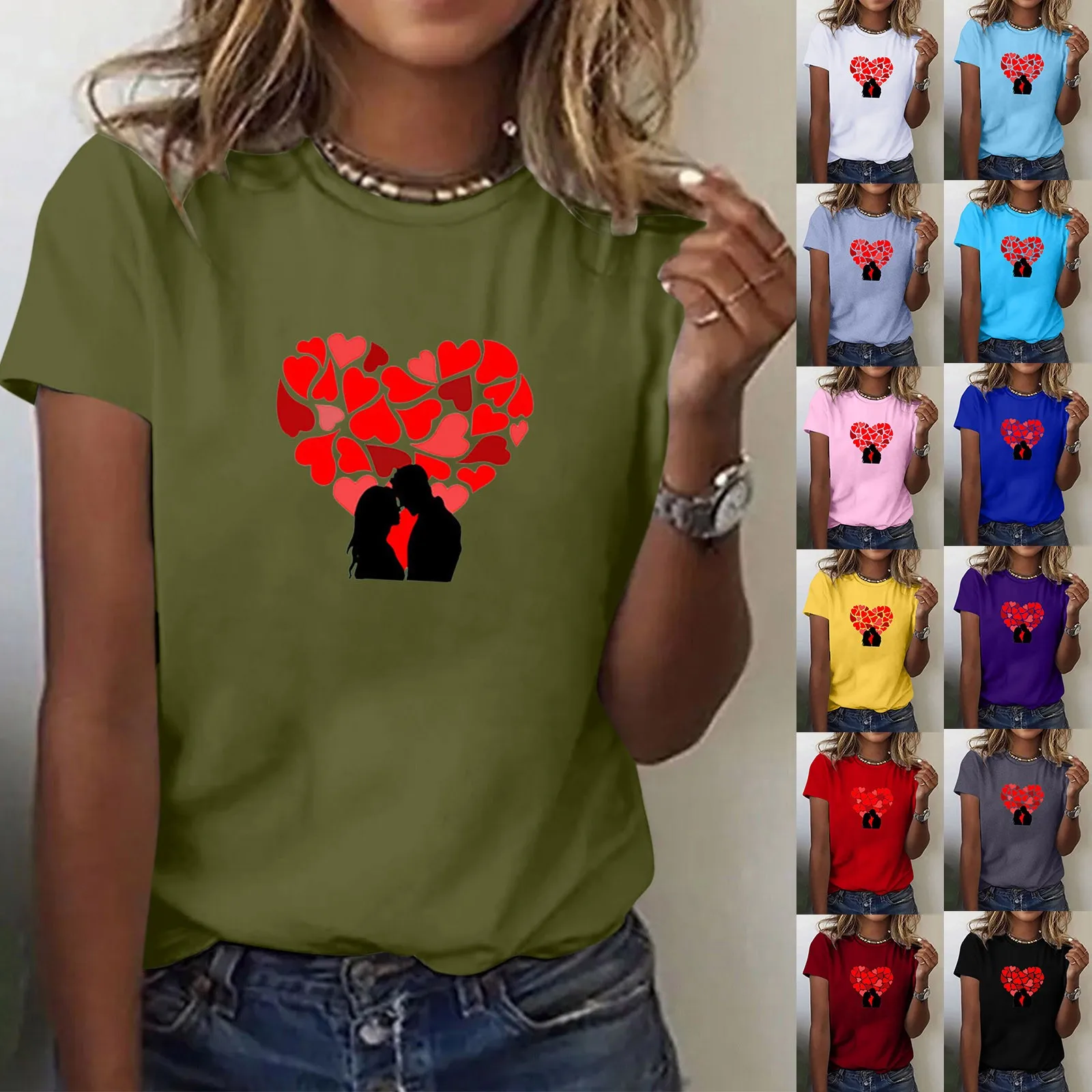 Women Daily LOVE Print O Neck Tops Short Sleeve Round Neck Tee Shirt Printed Loose Side Split Blouse Sexy Blouses for Women
Women Daily LOVE Print O Neck Tops Short Sleeve Round Neck Tee Shirt Printed Loose Side Split Blouse Sexy Blouses for Women