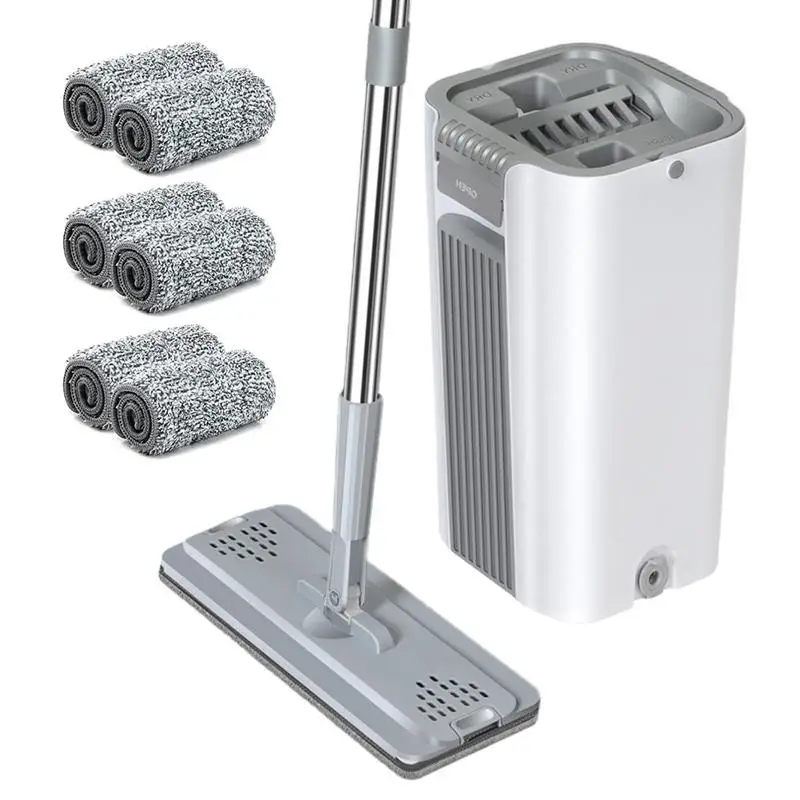 Flat Mop Bucket Free Hand Washing Floor Cleaning Mop And Bucket With 6 Microfiber Pads Multifunctional For Floor Cleaning
Flat Mop Bucket Free Hand Washing Floor Cleaning Mop And Bucket With 6 Microfiber Pads Multifunctional For Floor Cleaning