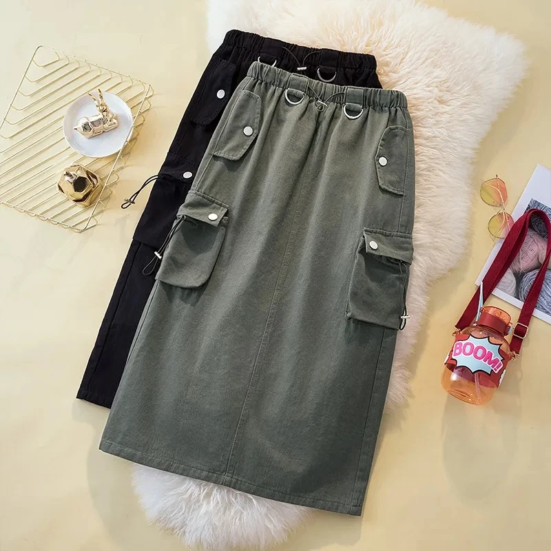 Oversized Skirts Women's Clothing 2023 Spring Autumn New Casual High Waist Loose Pocket Straight Split Skirt BC363
Oversized Skirts Women's Clothing 2023 Spring Autumn New Casual High Waist Loose Pocket Straight Split Skirt BC363