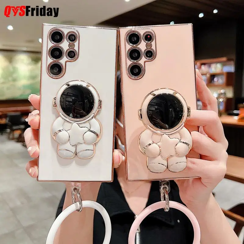 Astronaut Stand Holder Case For Samsung S22 Ultra S22 Plus S21 S20 FE A53 A13 A33 5G Cute Plating Phone Cover With Hanging Ring
Astronaut Stand Holder Case For Samsung S22 Ultra S22 Plus S21 S20 FE A53 A13 A33 5G Cute Plating Phone Cover With Hanging Ring