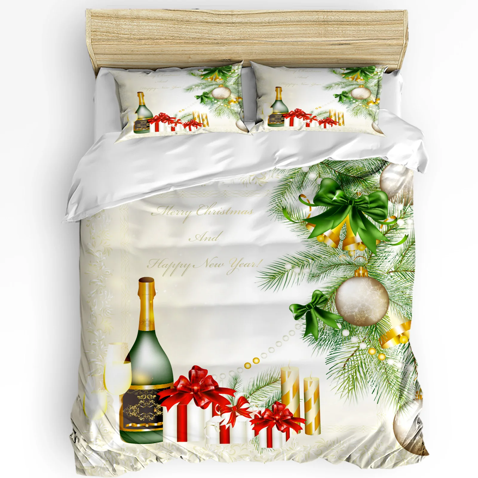 Christmas Champagne Party Decor Bedding Set 3pcs Duvet Cover Pillowcase Kids Adult Quilt Cover Double Bed Set Home Textile 
Christmas Champagne Party Decor Bedding Set 3pcs Duvet Cover Pillowcase Kids Adult Quilt Cover Double Bed Set Home Textile