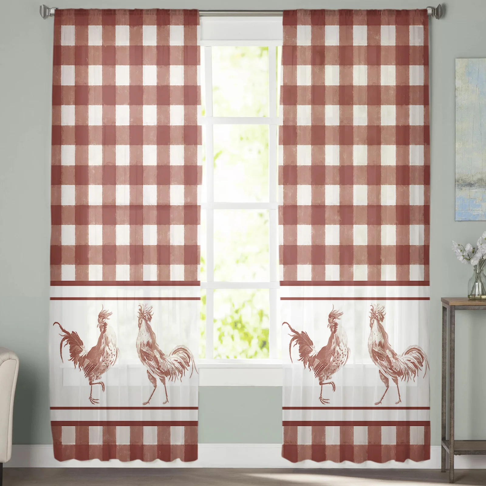 Plaid Rooster Watercolor Retro Tulle Curtains For Living Room Bedroom Decoration Luxury Voile Valance Sheer Curtains For Kitchen
Plaid Rooster Watercolor Retro Tulle Curtains For Living Room Bedroom Decoration Luxury Voile Valance Sheer Curtains For Kitchen