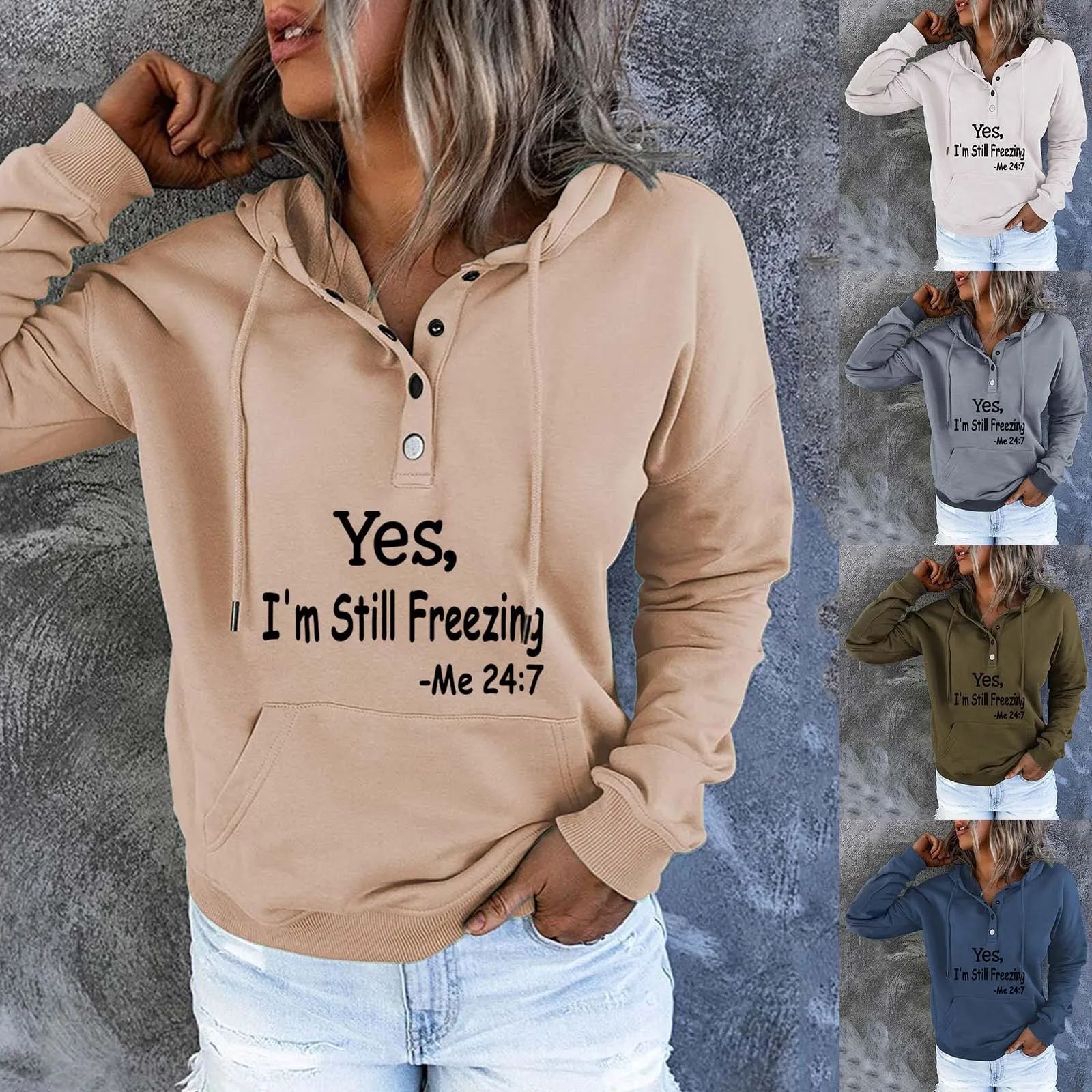 Casual Long Sleeve Womens Sweatshirt Hooded Women Fashion Loose Long Sleeve Buttons Casual Long Sleeve Womens Sweatshirt Hooded
Casual Long Sleeve Womens Sweatshirt Hooded Women Fashion Loose Long Sleeve Buttons Casual Long Sleeve Womens Sweatshirt Hooded