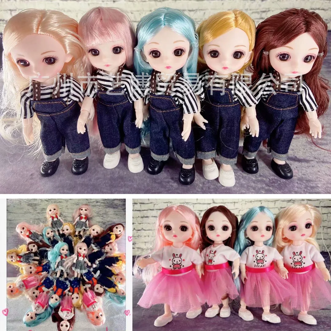 17 CM Doll Toy Doll Enamel Long Hair Glass Eye Skirt Change Casual Suspenders Children
17 CM Doll Toy Doll Enamel Long Hair Glass Eye Skirt Change Casual Suspenders Children