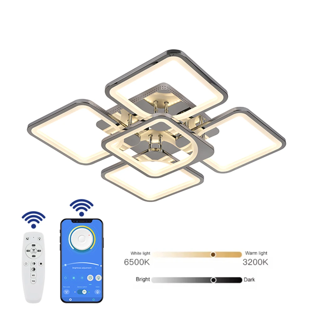 Modern APP Remote Control Acrylic Square Chandelier Ceil Lamp Living Room Bedroom Home 160W LED Ceiling Lights
Modern APP Remote Control Acrylic Square Chandelier Ceil Lamp Living Room Bedroom Home 160W LED Ceiling Lights