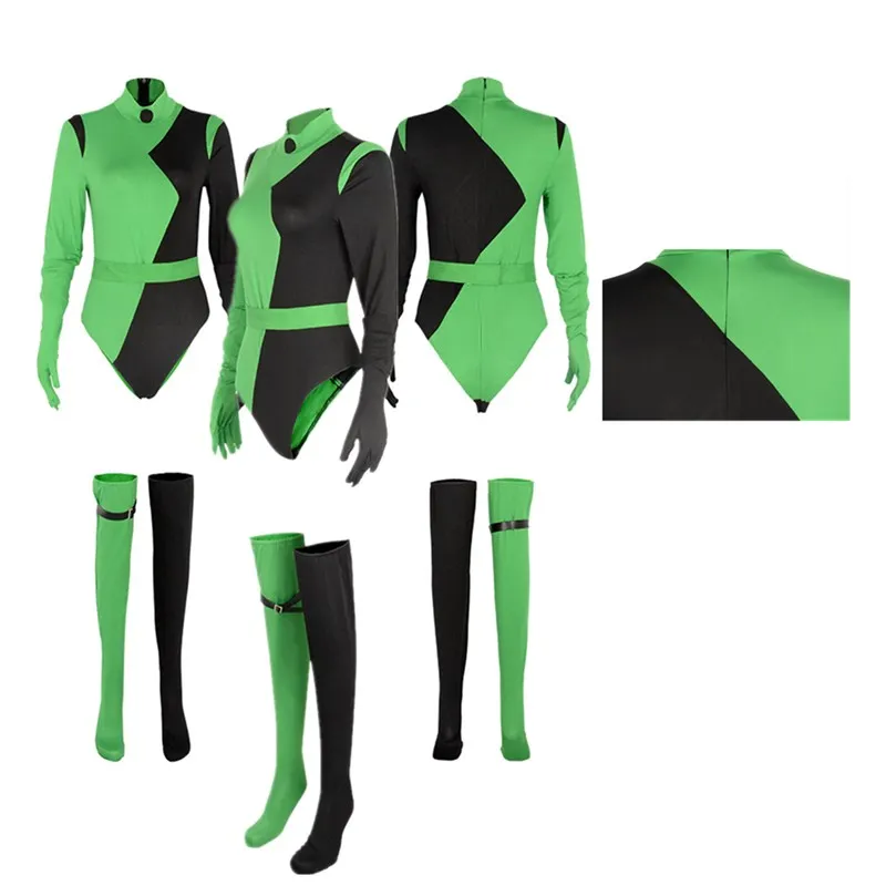 Shego Cosplay Costume Adult Women Green Black Jumpsuit Gloves Belt Fantasia Outfits Halloween Carnival Party Suit
Shego Cosplay Costume Adult Women Green Black Jumpsuit Gloves Belt Fantasia Outfits Halloween Carnival Party Suit