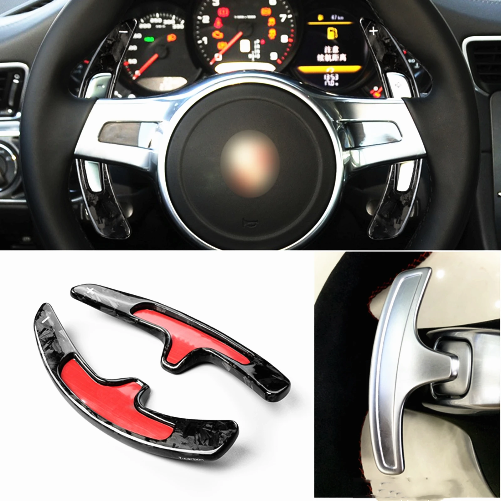 

Рычаг переключения передач на руль из кованого углеродного волокна, удлинитель переключения передач для Porsche 991 2013-2016 Cayman 981 Carrera Boxter BPO