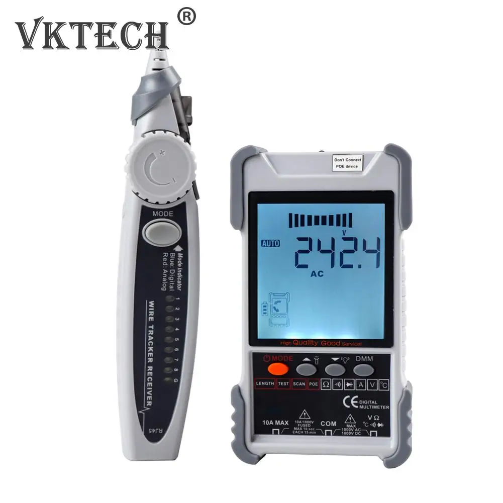 ET616 /ET618 Network Cable Tester LCD Display Analog Digital Search POE Voltage Test Cable Pairing Wiremap Network Tester 
ET616 /ET618 Network Cable Tester LCD Display Analog Digital Search POE Voltage Test Cable Pairing Wiremap Network Tester