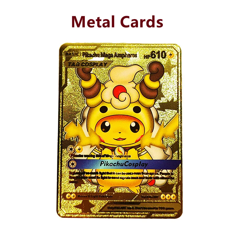 Pokemon Metal Cards Hard Iron Cards Metal Pokemon Shiny Letters Pikachu Mewtwo Charizard Vmax Gold Card Game Collection Card 
Pokemon Metal Cards Hard Iron Cards Metal Pokemon Shiny Letters Pikachu Mewtwo Charizard Vmax Gold Card Game Collection Card